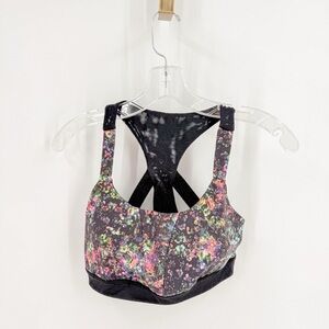 Zella Black and Multicolor Sports Bra